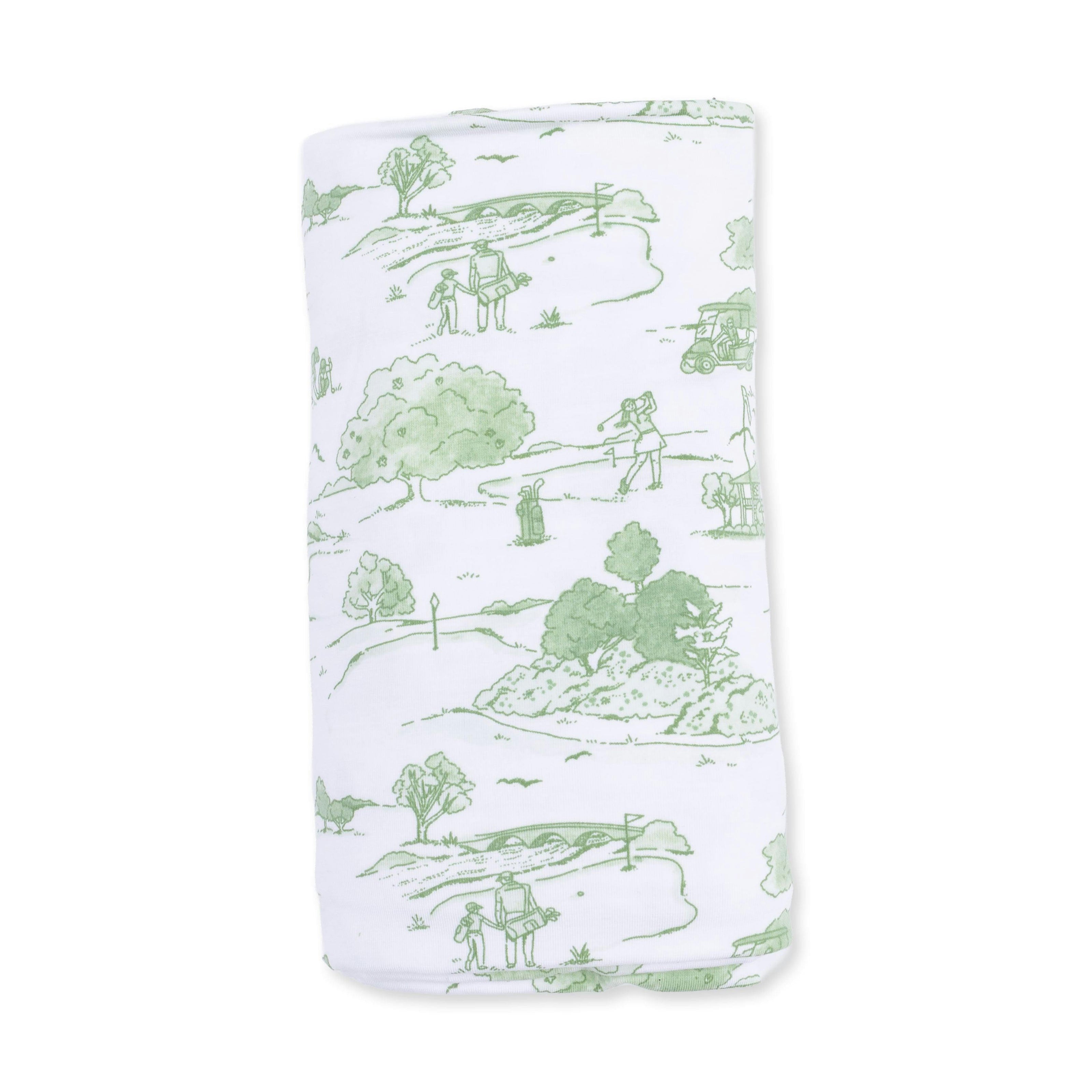 Golf Toile Green - Swaddle Blanket