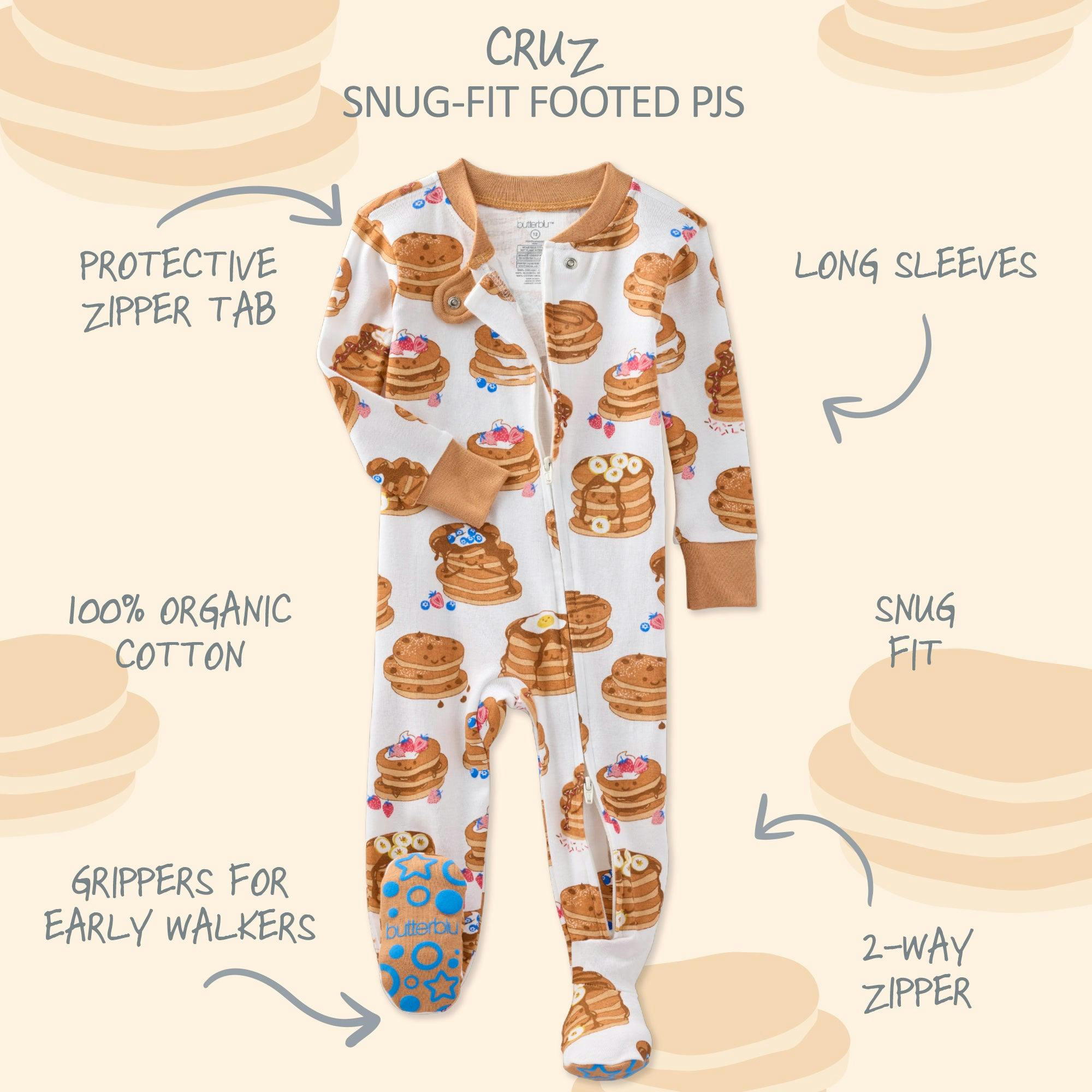 CRUZ Snug-fit Footed Baby Boys Pajamas