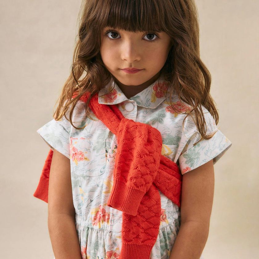 BONPOINT Emy Collared Cardigan - Poppy
