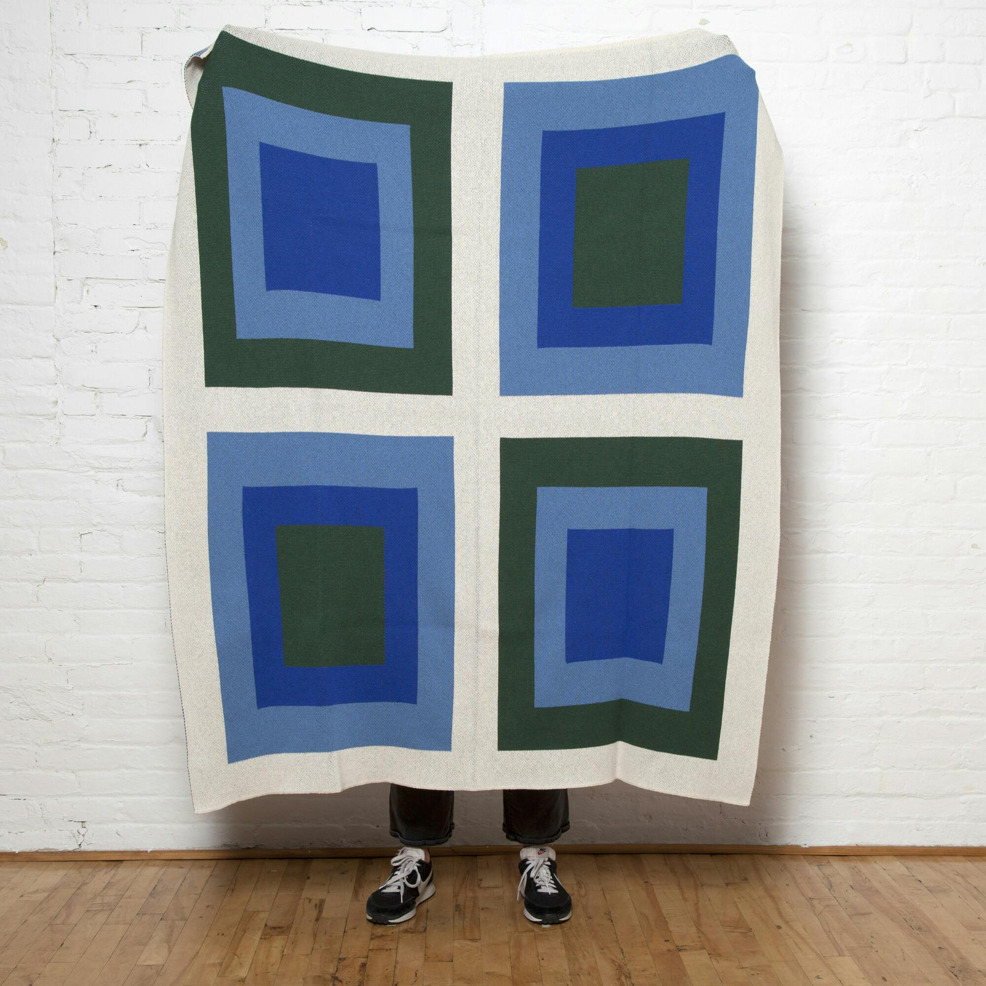 Cotton Sustainable Knit Geometric Throw Blanket - Bauhaus