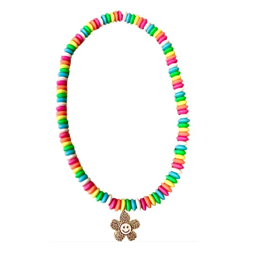 Smiley Flower Neon Candy Necklace
