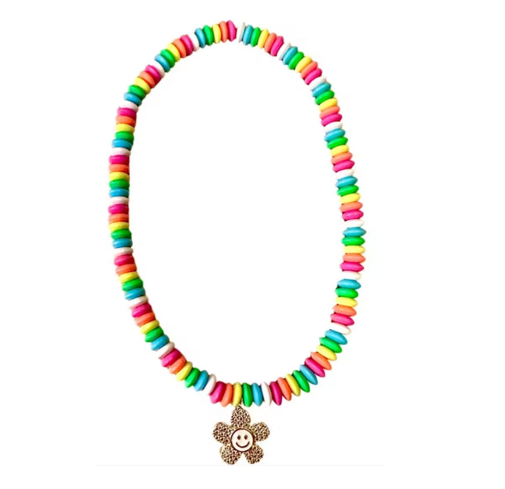 Smiley Flower Neon Candy Necklace