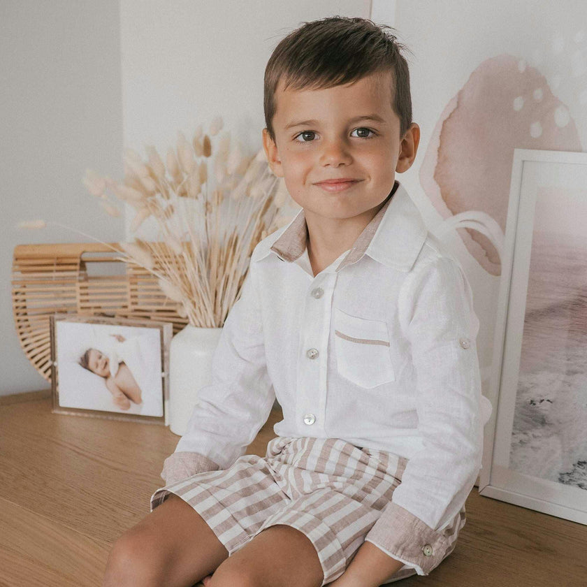 Ashton Striped Linen Shorts and Top Set