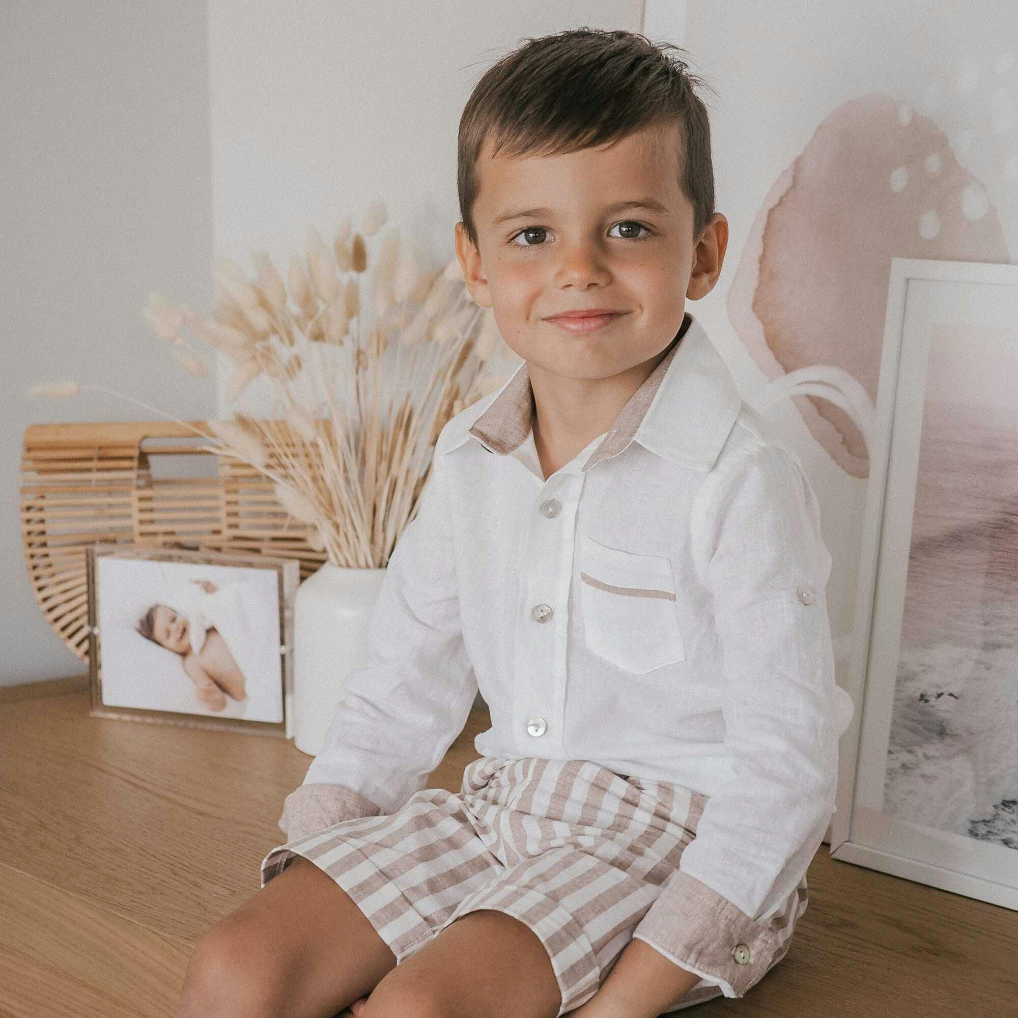 Ashton Striped Linen Shorts and Top Set
