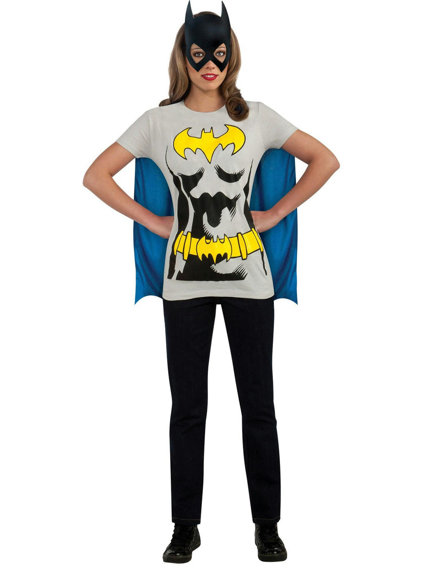 DC Comics Women's Batgirl Shirt, Mask and Cape