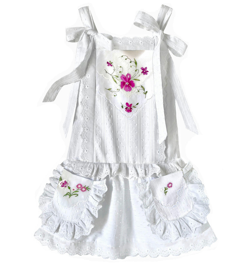 4T Drop-Waist Handkerchief Dress - Violets & Snowdrops
