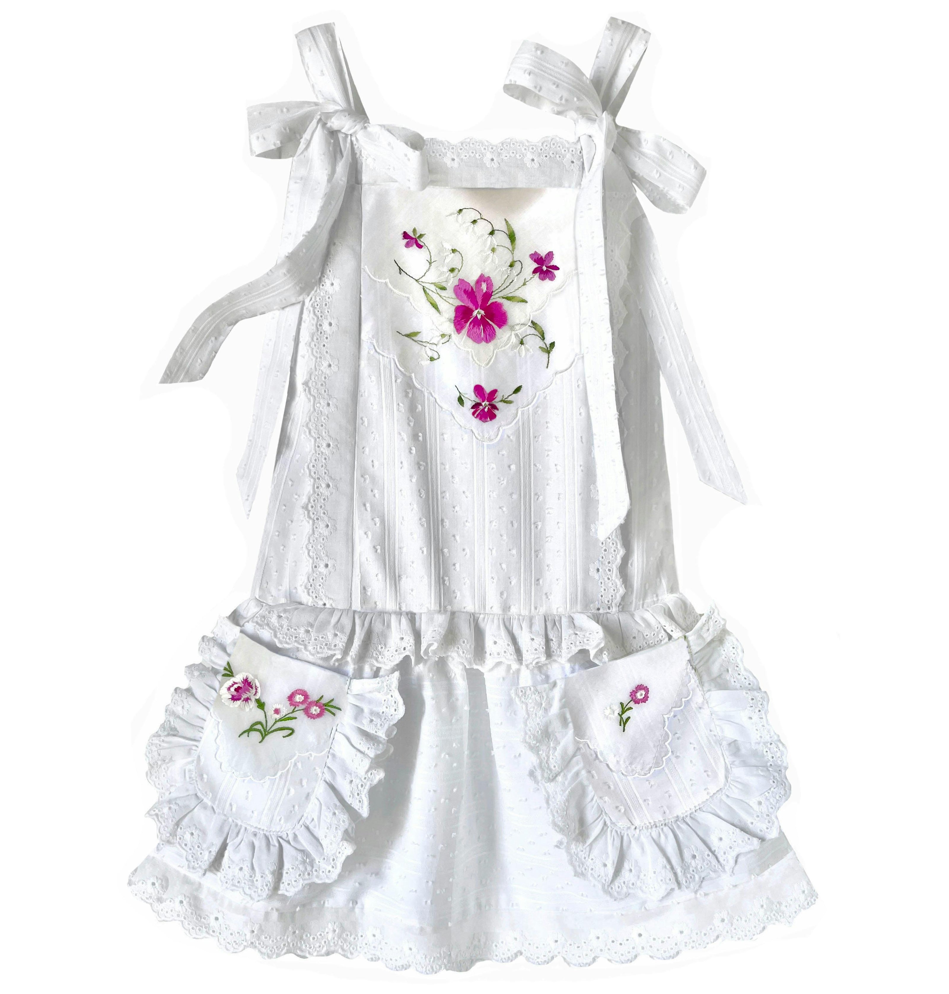 4T Drop-Waist Handkerchief Dress - Violets & Snowdrops