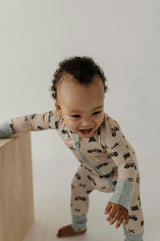 Baby Boy Long Sleeve Zip Romper in Dinosaur