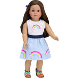 18" Doll Rainbow Stripe Skirt & Tank