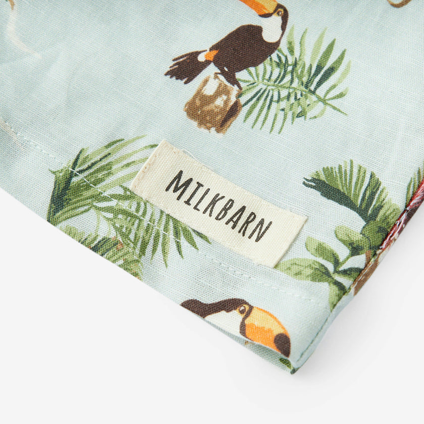 Blue Sky Linen Button-Up Shirt and Shorts Set