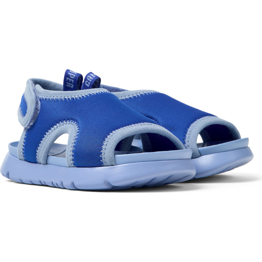 Oruga Calfskin Leather Flexible First Walker Sandals, Blue