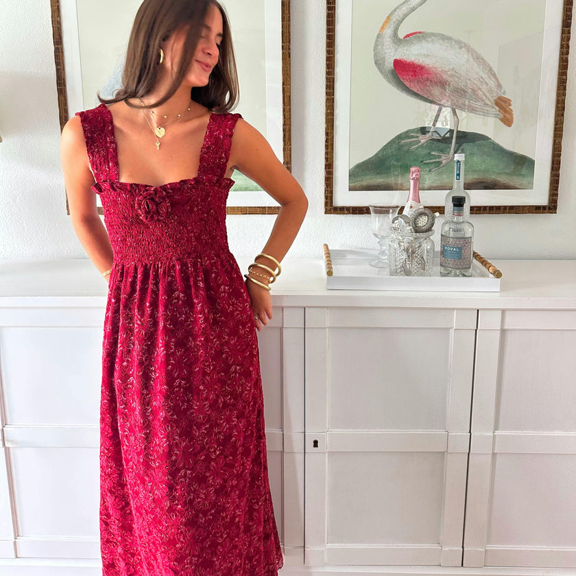 The Rosetta Nap Dress - Claret Lace