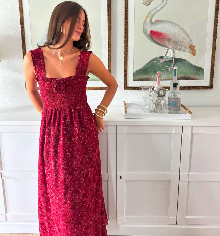 The Rosetta Nap Dress - Claret Lace