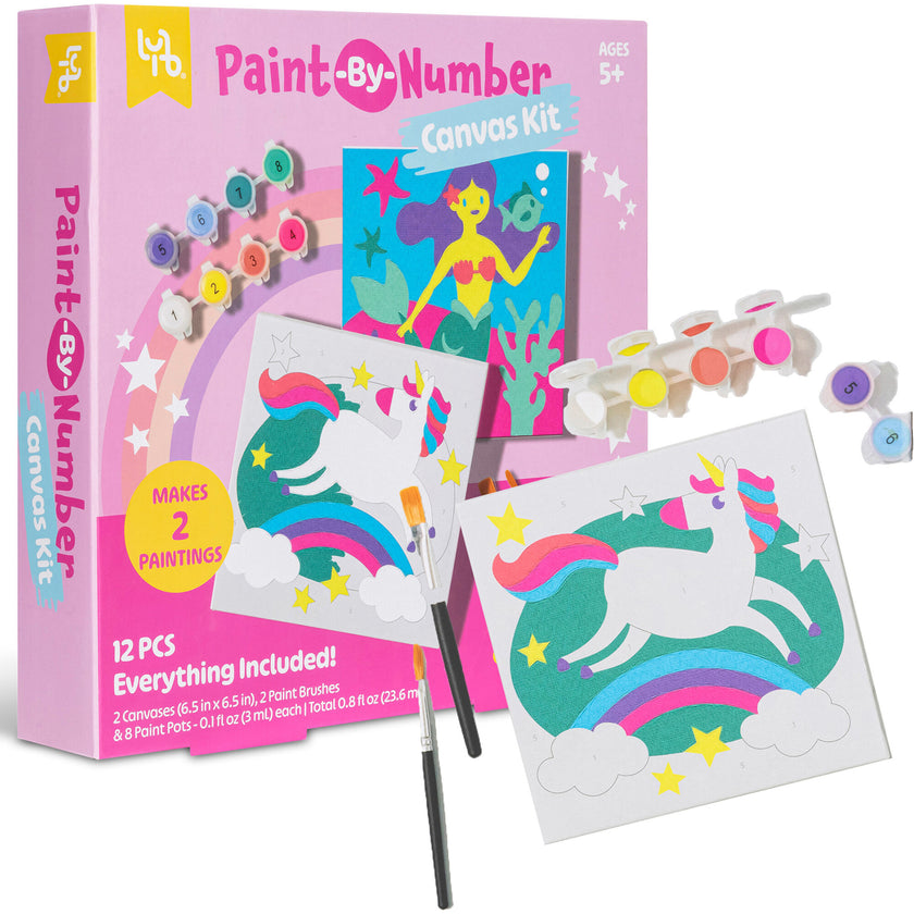 Little Yellow Bicycle: & Mermaid Paint-By-Number Canvas Kit