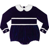 Long Sleeve Grace Bubble in Midnight Blue Velvet