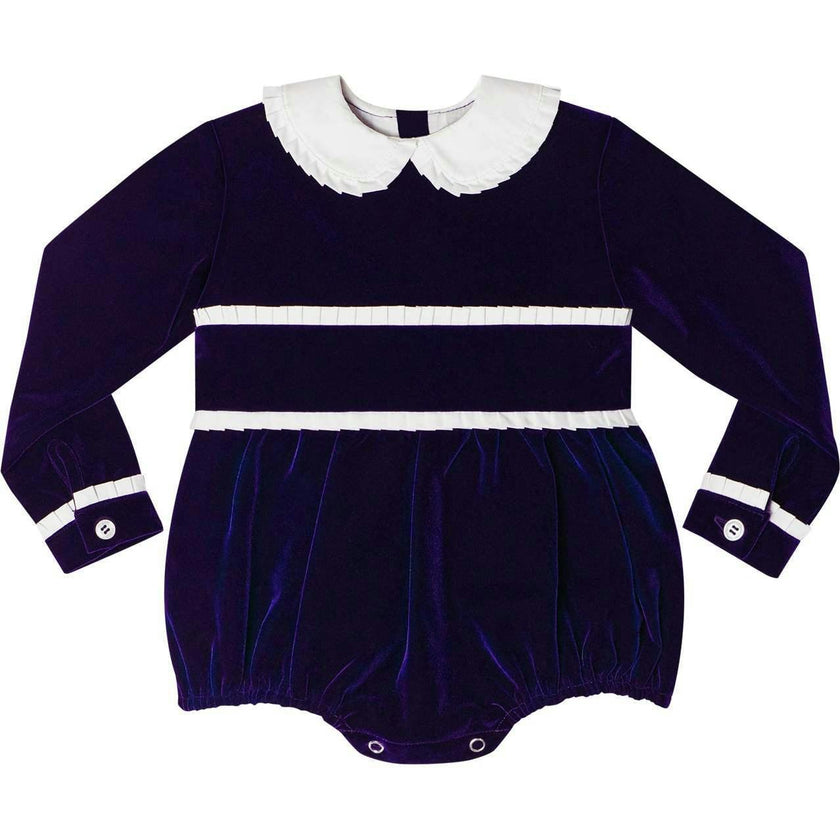 Long Sleeve Grace Bubble in Midnight Blue Velvet