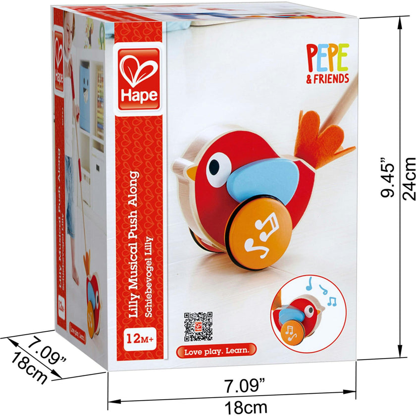 Lilly Musical Push-Along Wooden Toddler Toy