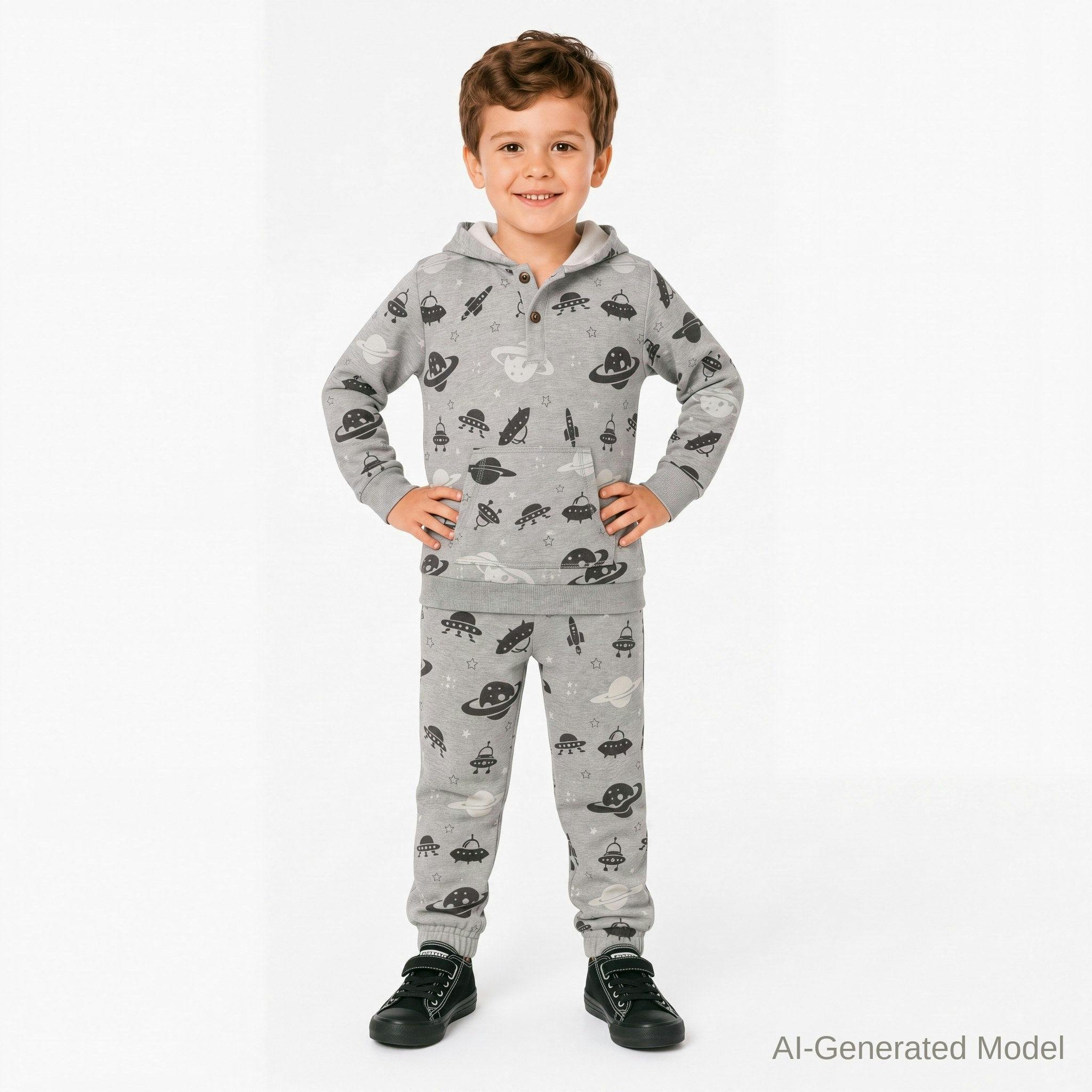 French Terry Hoodie & Jogger Set | Space Explorer