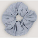 Cloe Woman Big Scrunchie Summer Midnight Pinstripes