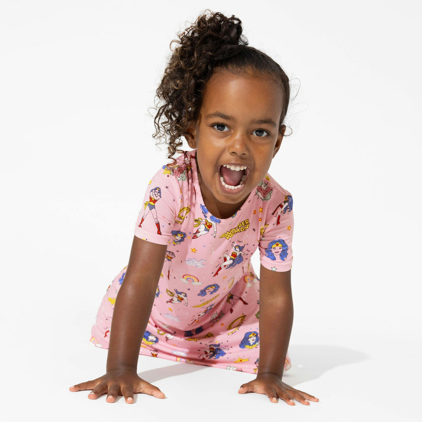 Wonder Woman Bamboo Girls' Short Sleeve Dress