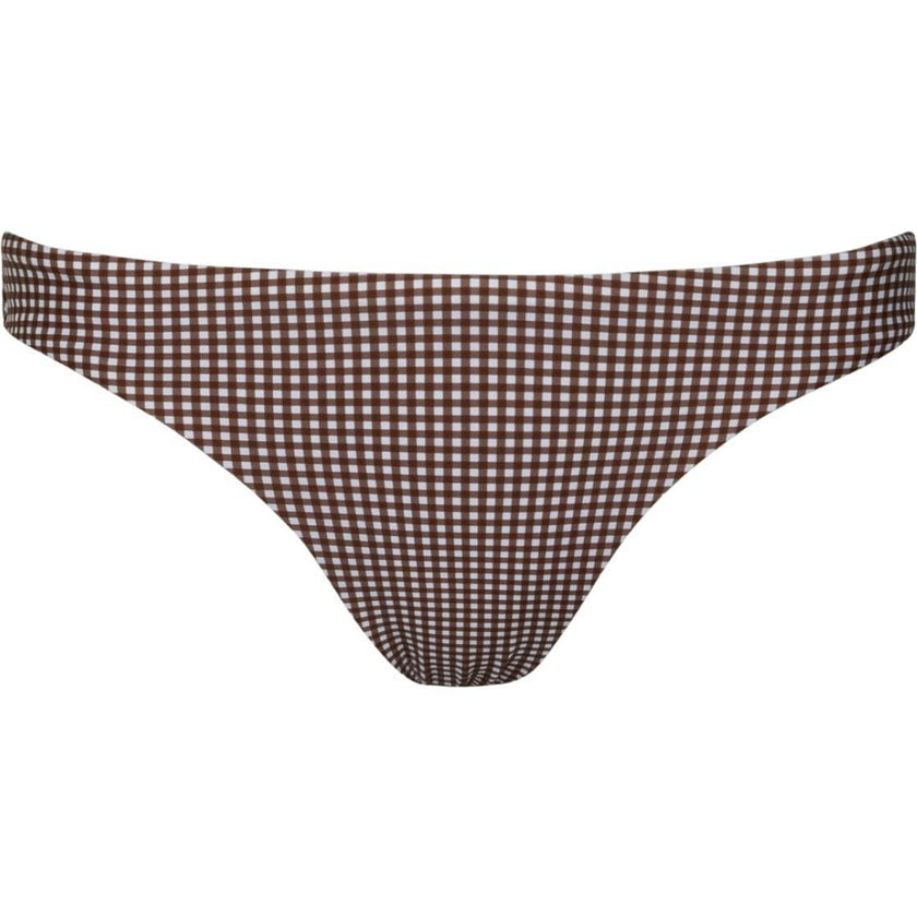 women's cocoa gingham low waist bikini bottom