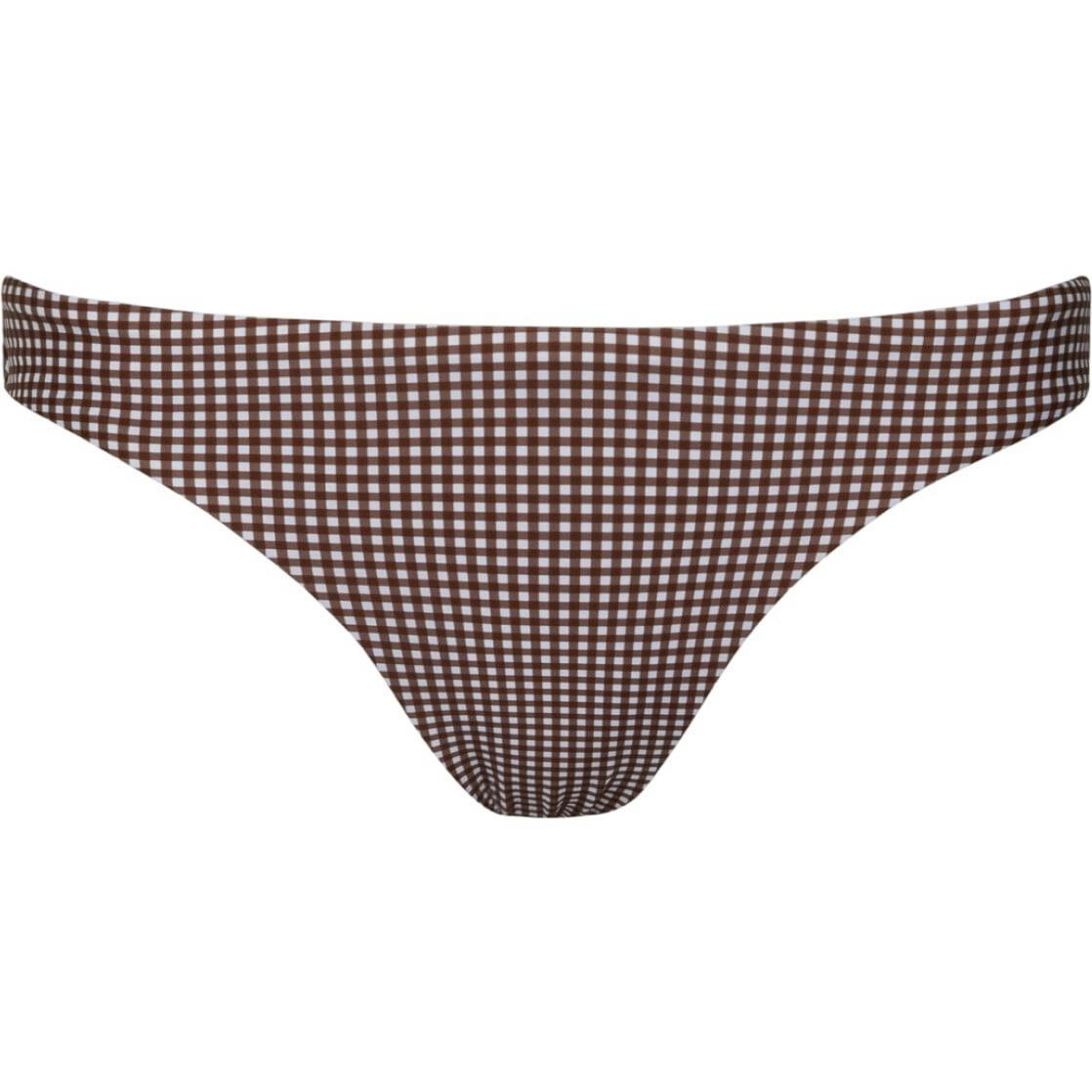 women's cocoa gingham low waist bikini bottom