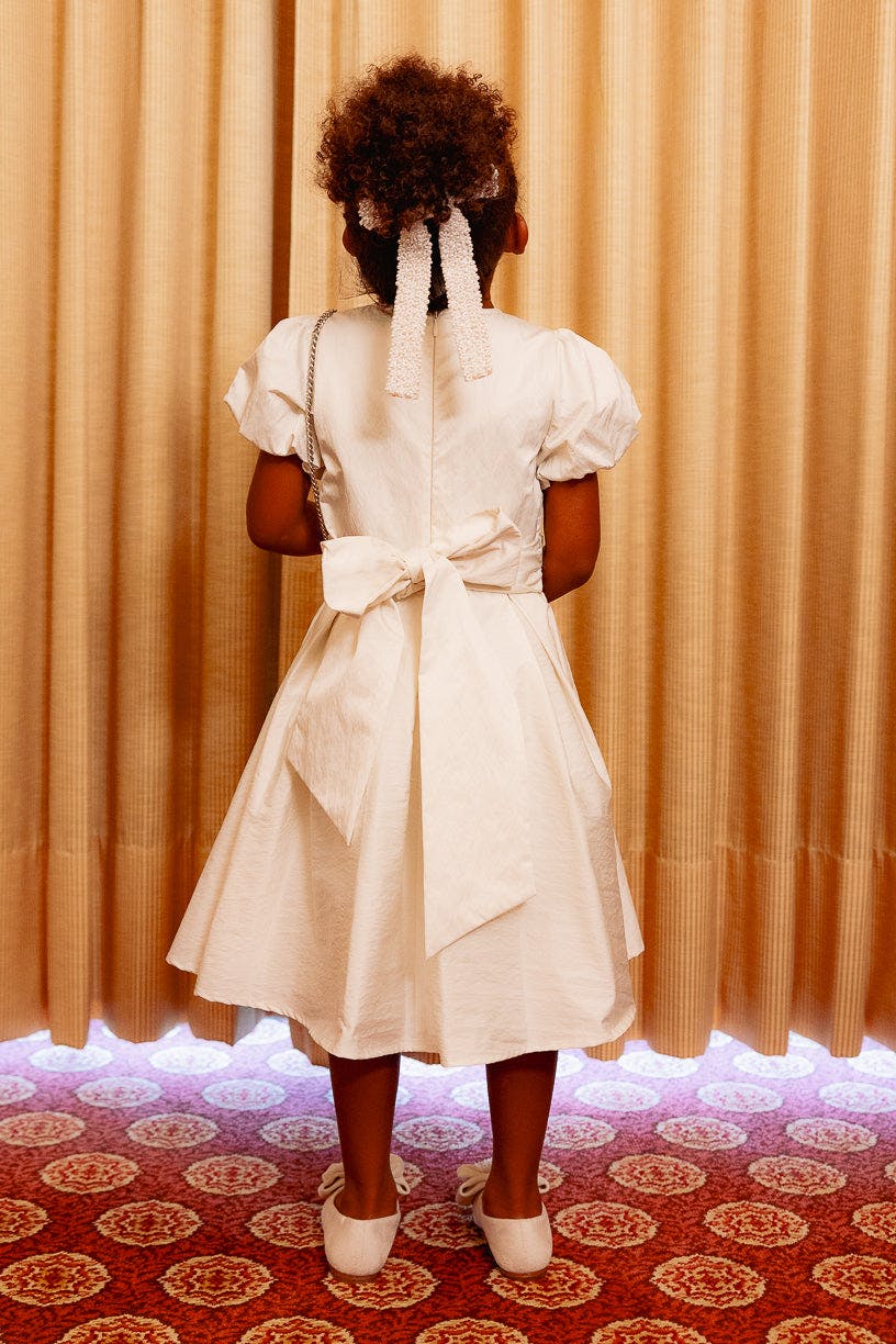 Mini Wrenley Dress in Cream Taffeta