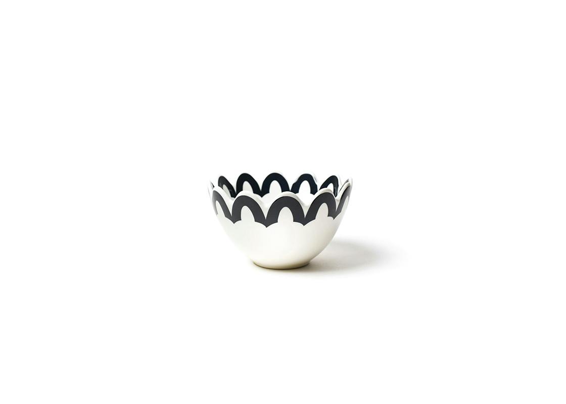 Black Arabesque Trim Scallop Small Bowl