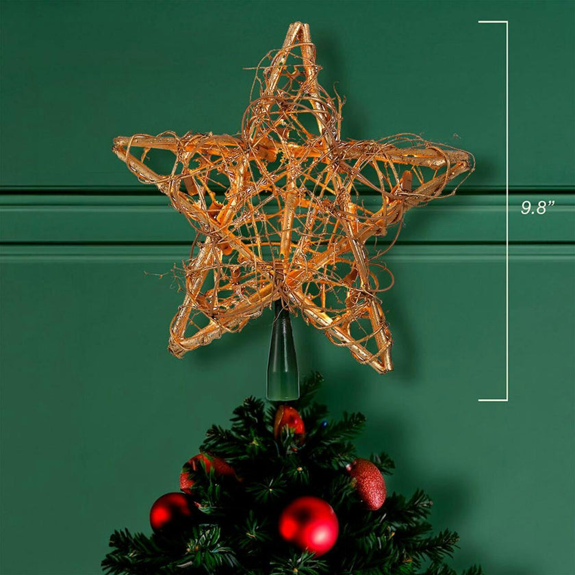 Kurt Adler 20-Light Gold Rattan Star