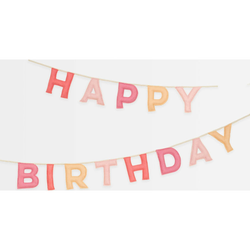 Pink Happy Birthday Felt Garland