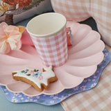 Set of 12 Gingham Cups