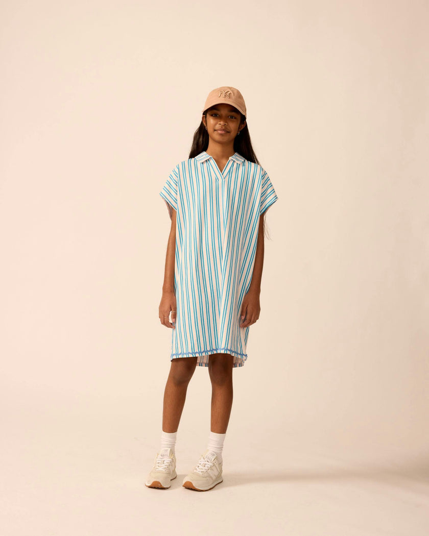 Organic Tunic Dress in Pink Cloud Stripe