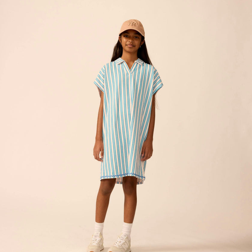 Organic Tunic Dress in Pink Cloud Stripe