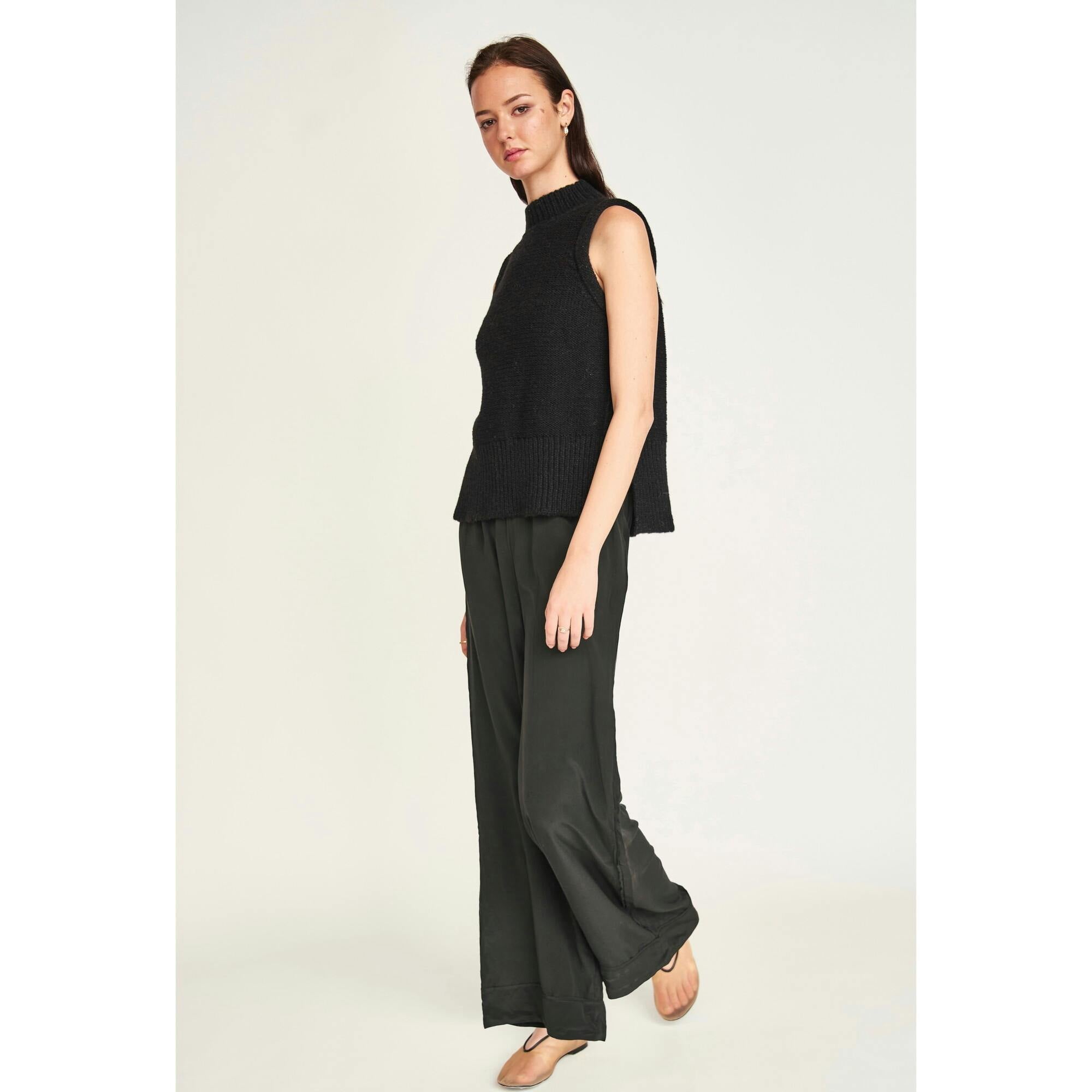 Baden Silk Pant, Black