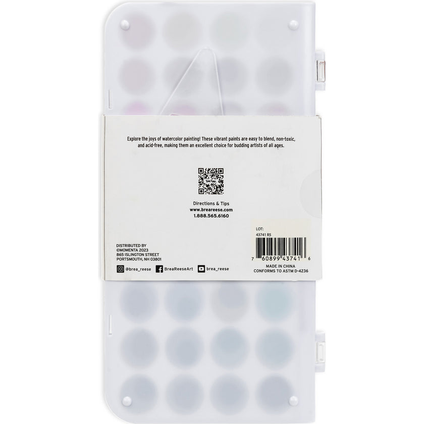 Brea Reese: Essential Watercolor Paint Set: Vibrant - 36 Colors & 1 Brush