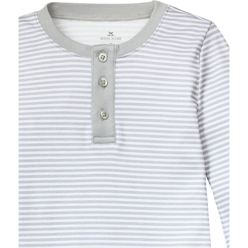Kid's Pima Snug Fit Pajama Set in Pink Stripe