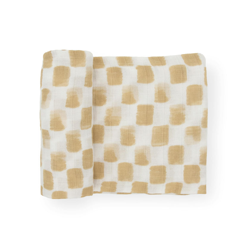 Cotton Muslin Swaddle Blanket - Adobe Checker
