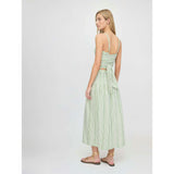 The Miranda Top - Green Jacquard Stripe
