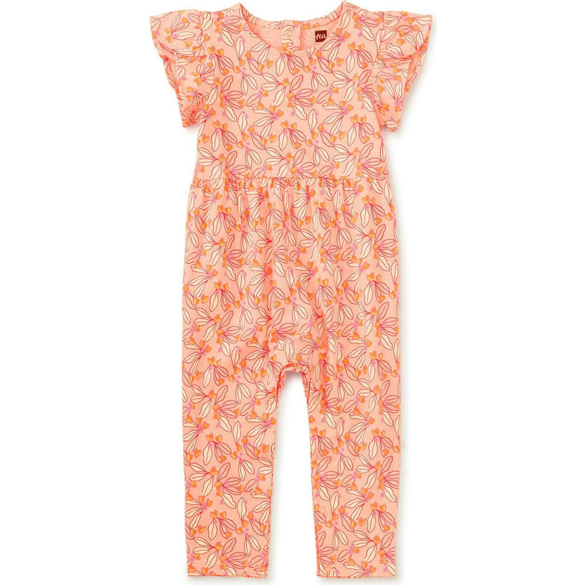 Tulip Sleeve Baby Romper, Natural