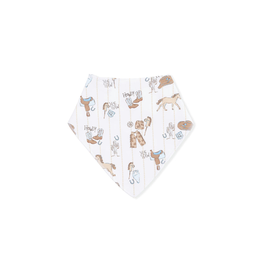 Cowboy Nursery -  2 Way Zipper Footie, Bandana Bib, & Swaddle Blanket Set