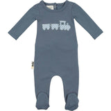 Gingham Train Footie