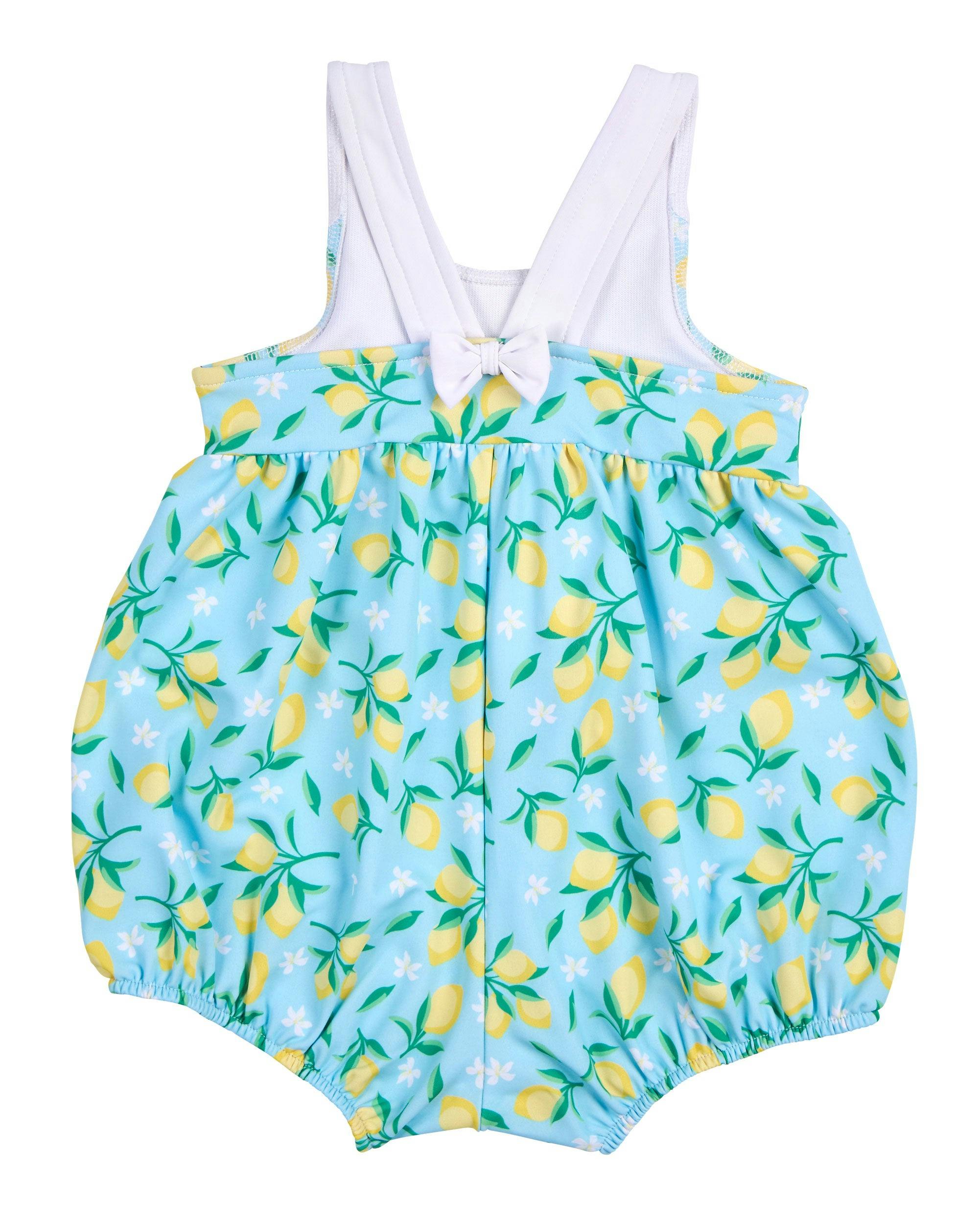 Lemon Print Bubble Bottom Swimsuit