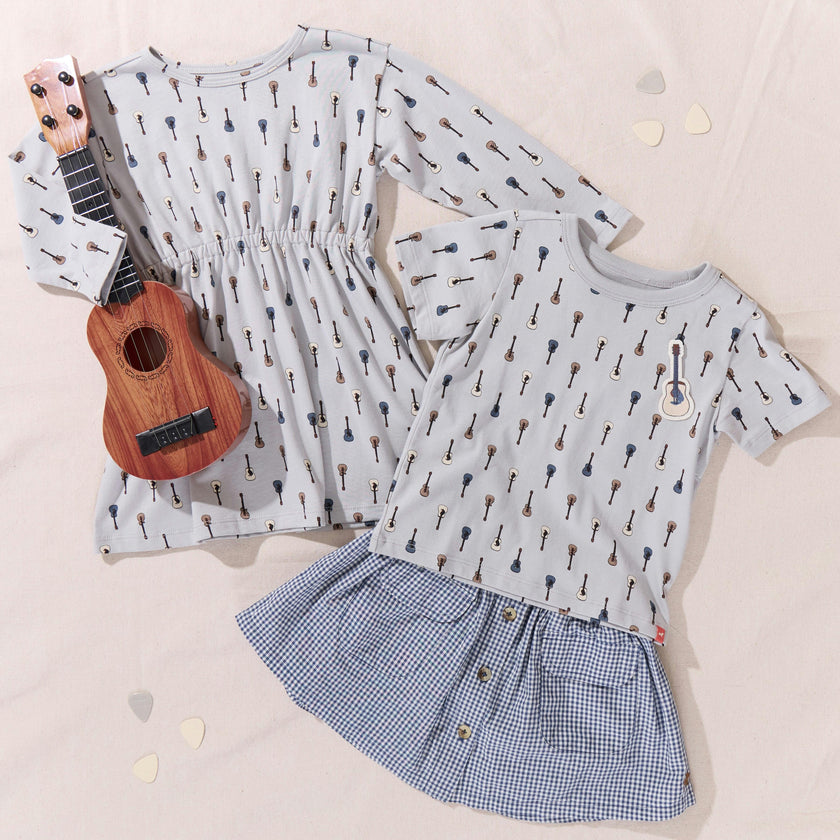 Playground Long Sleeve Dress, Tiny Vintage Guitars