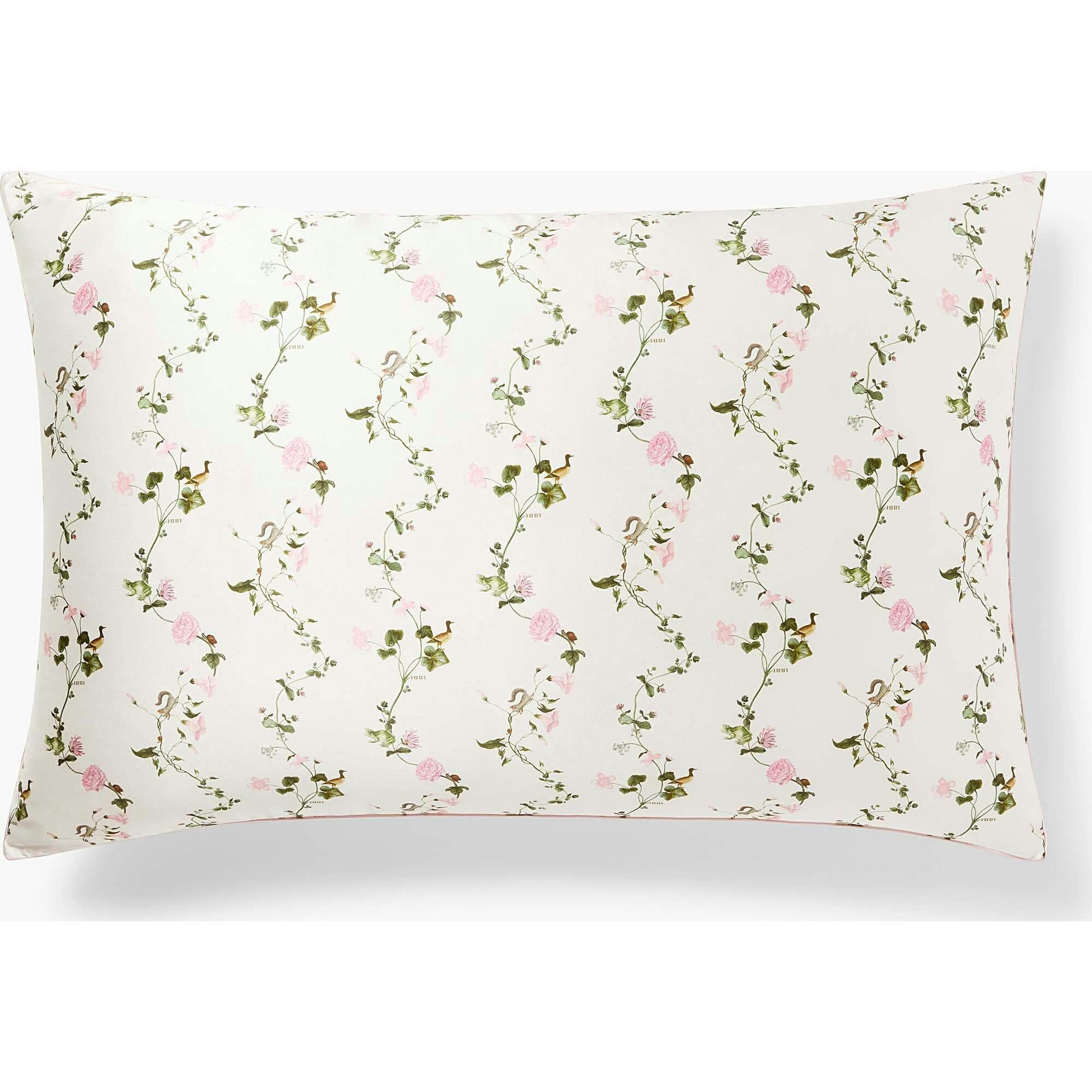 The Sisi Silk Pillowcase - Pink Pond Floral