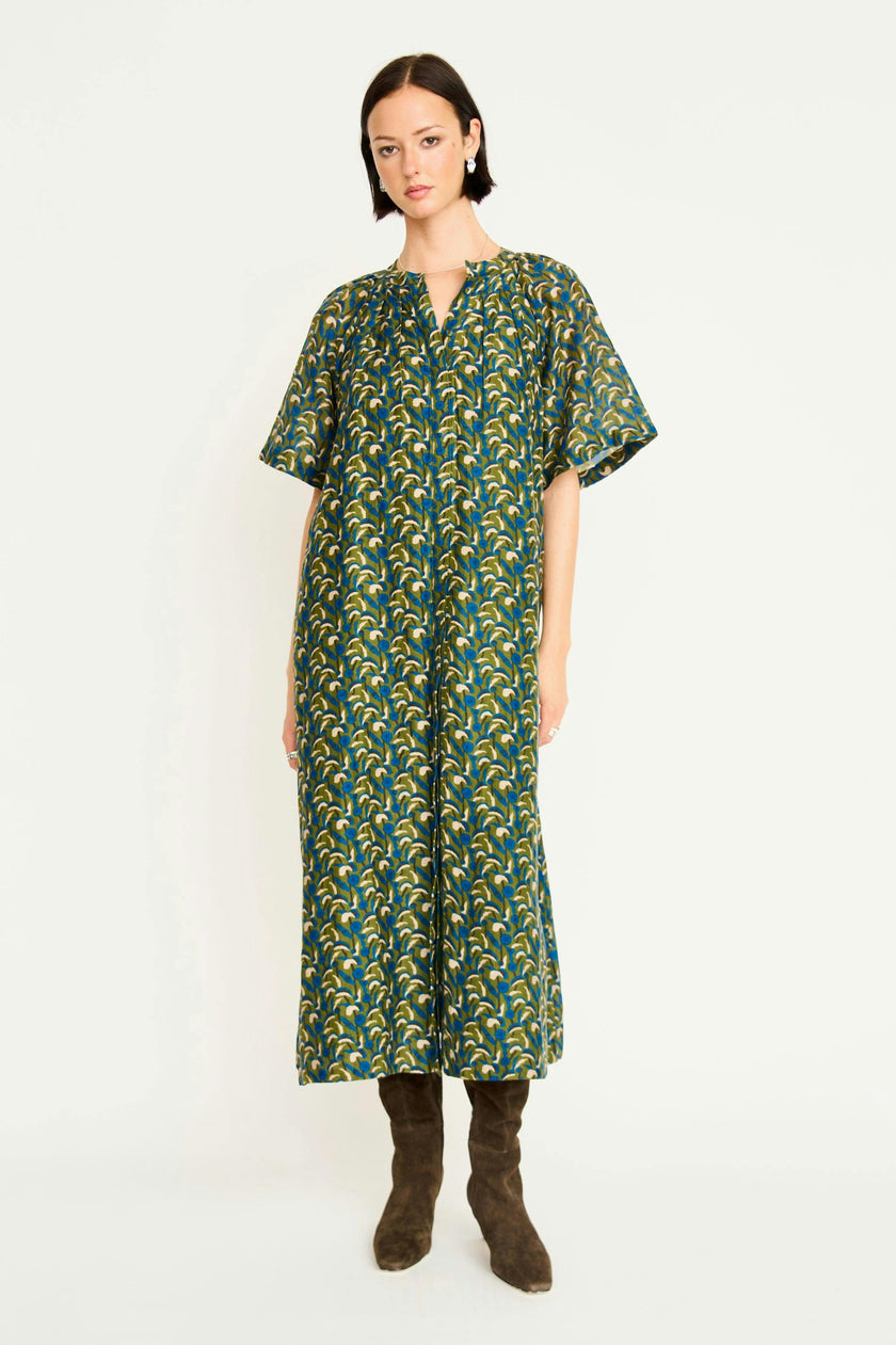 Somerset Dress in Verdant Cattail