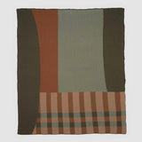 Cotton Sustainable Knit Plaid Solid Throw Blanket - Patchwork Herringbone