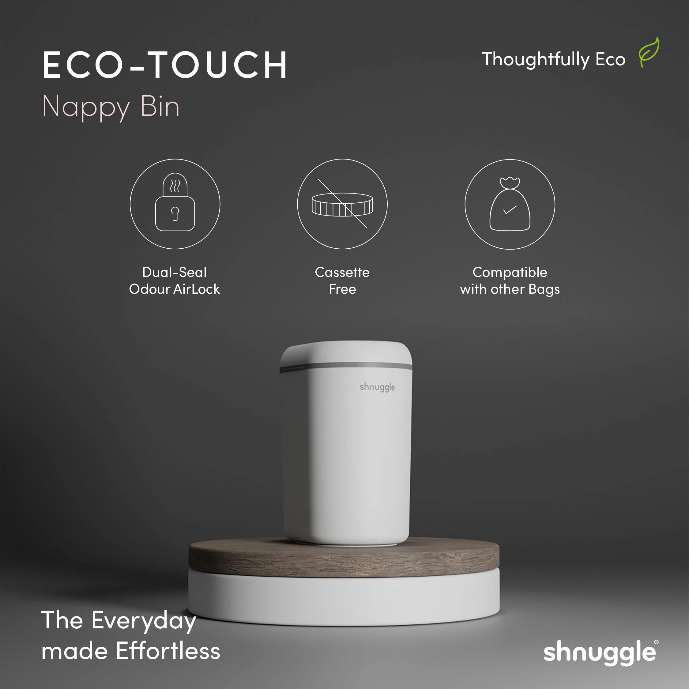 Changing Essentials Kit: Shnuggle Changing Mat + Diaper Pail + Better Bag Liners (90 Day Supply)