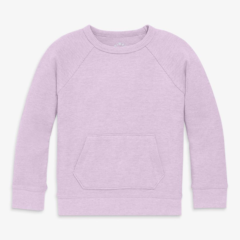 Kids heathered waffle pocket tee