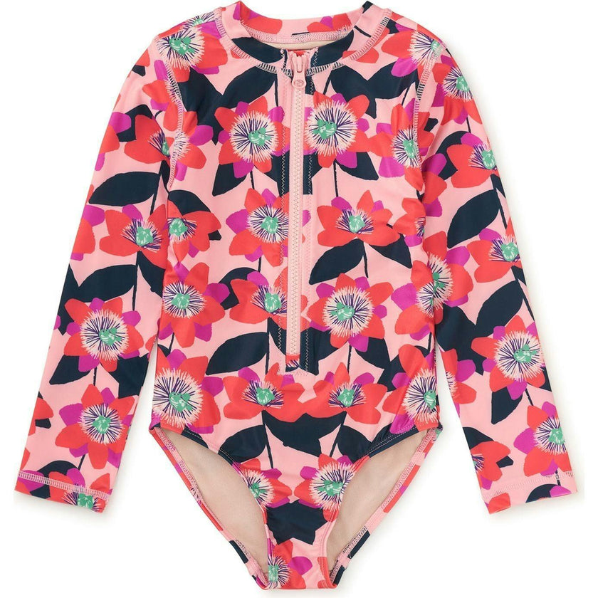 Long Sleeve One-Piece Swimsuit, Pink