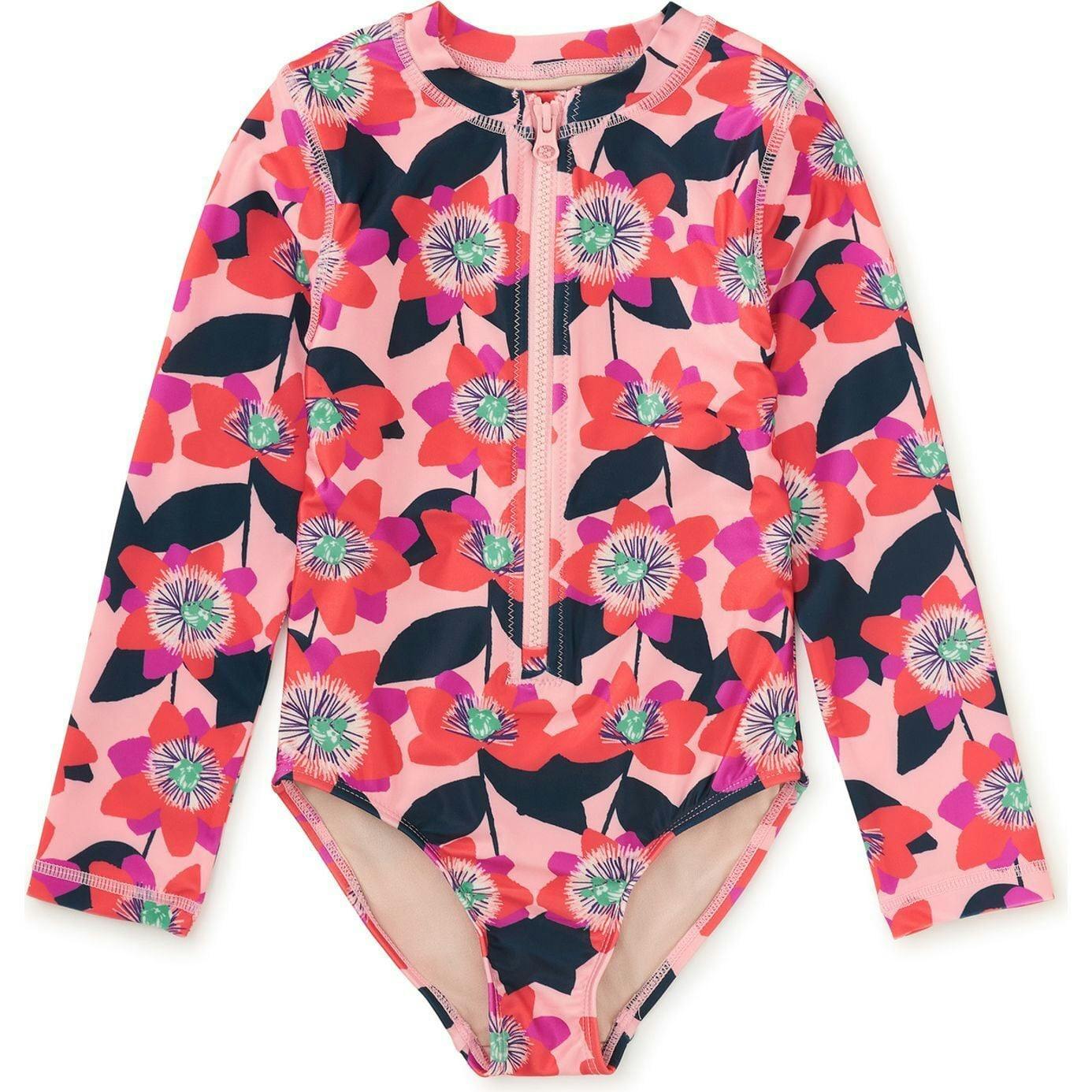 Long Sleeve One-Piece Swimsuit, Pink